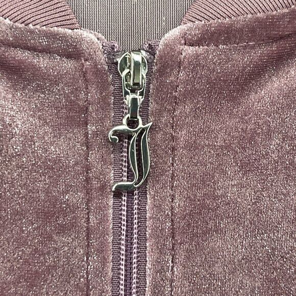 VTG Y2K Juicy Couture Lilac Shimmer Zip Up Velour Track Jacket - Picture 10 of 14